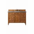 James Martin Vanities Brittany 48in Single Vanity, Saddle Brown w/ 3 CM Grey Expo Quartz Top 650-V48-SBR-3GEX